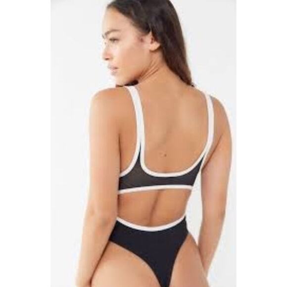 Urban Outfitters OUT FROM UNDER black white cut out body suit jumpsuit Size XS - Picture 1 of 12